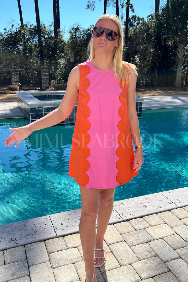 Barnado dress, pink/orange