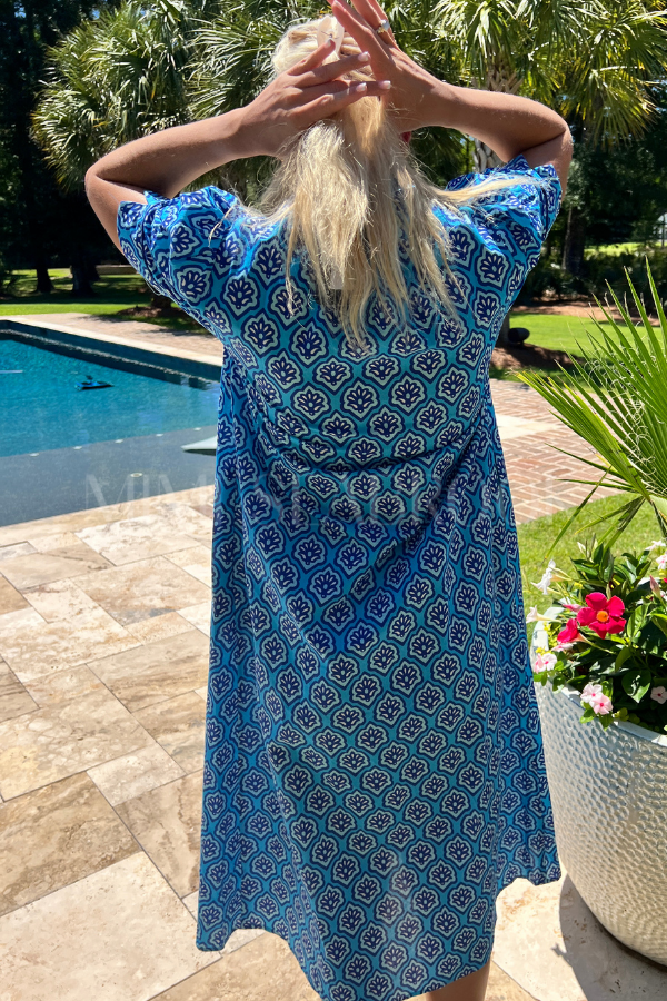 Bastian dress, blue mix