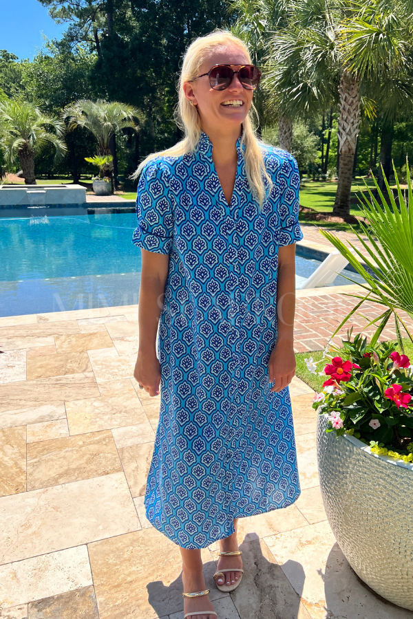 Bastian dress, blue mix