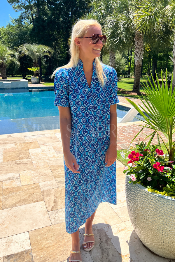 Bastian dress, blue mix