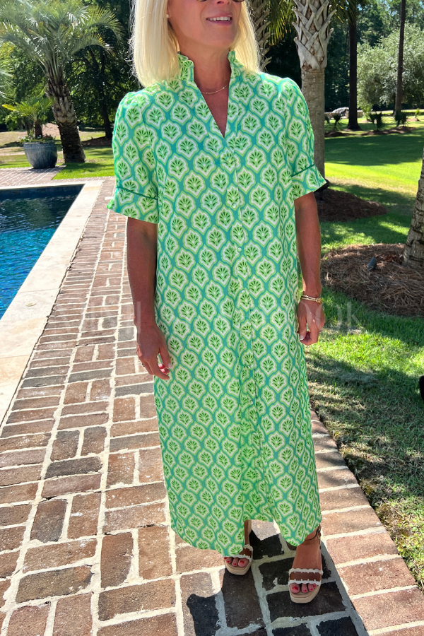 Bastian dress, green mix