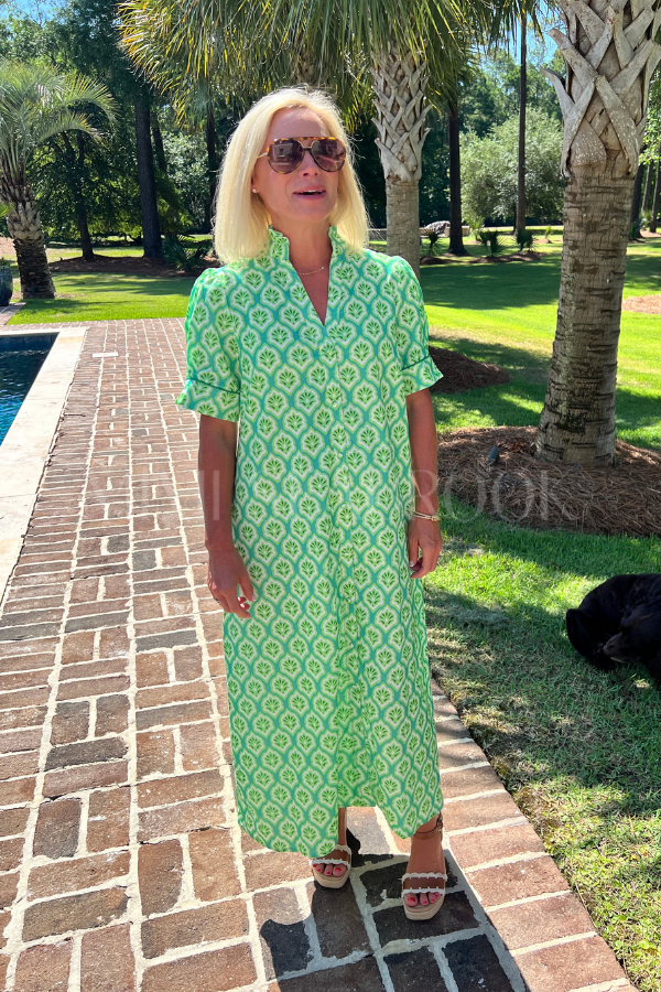 Bastian dress, green mix