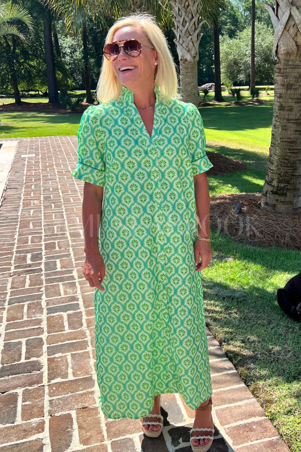 Bastian dress, green mix