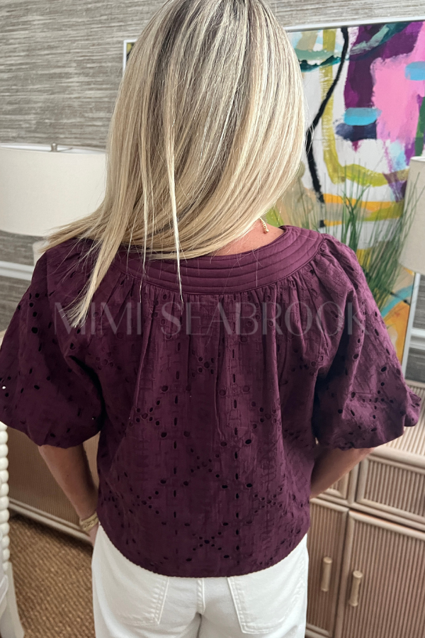 Baxter top, wine