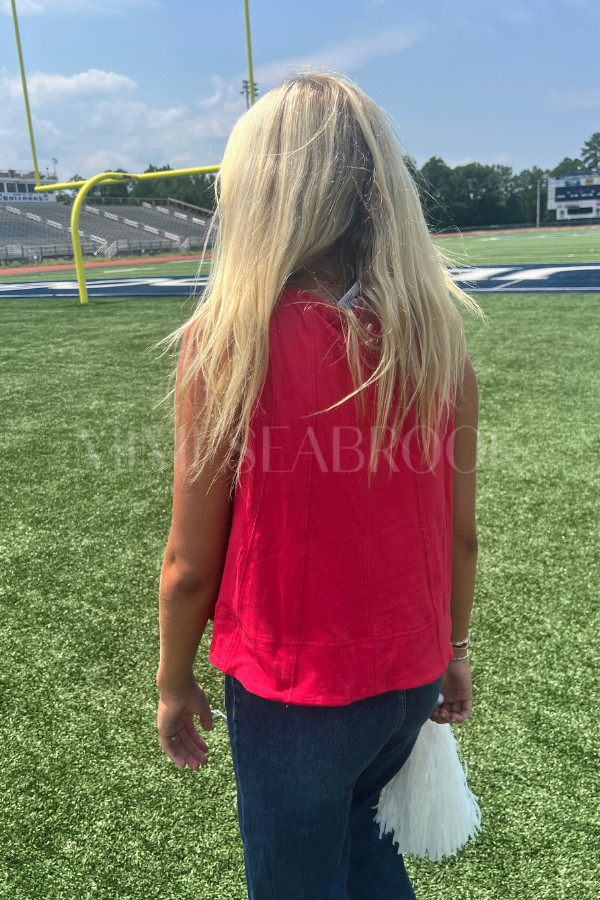 Benoni top, red