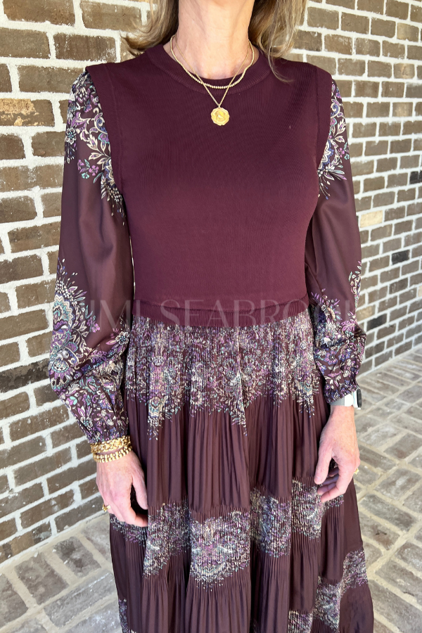 Beth Ann dress, burgundy