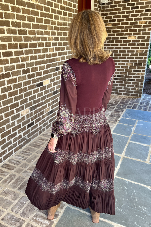 Beth Ann dress, burgundy