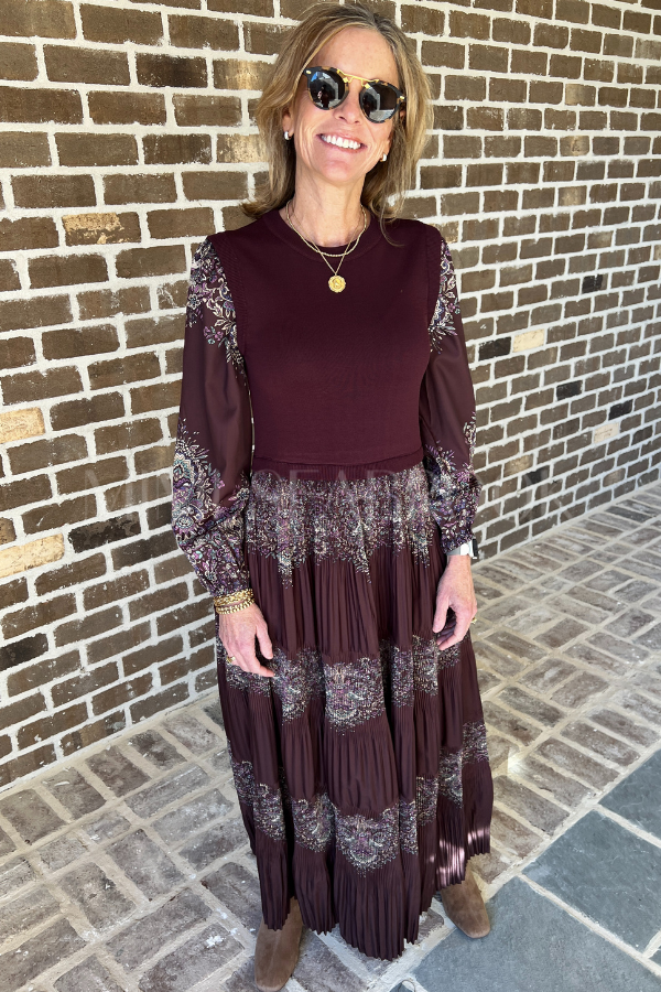 Beth Ann dress, burgundy