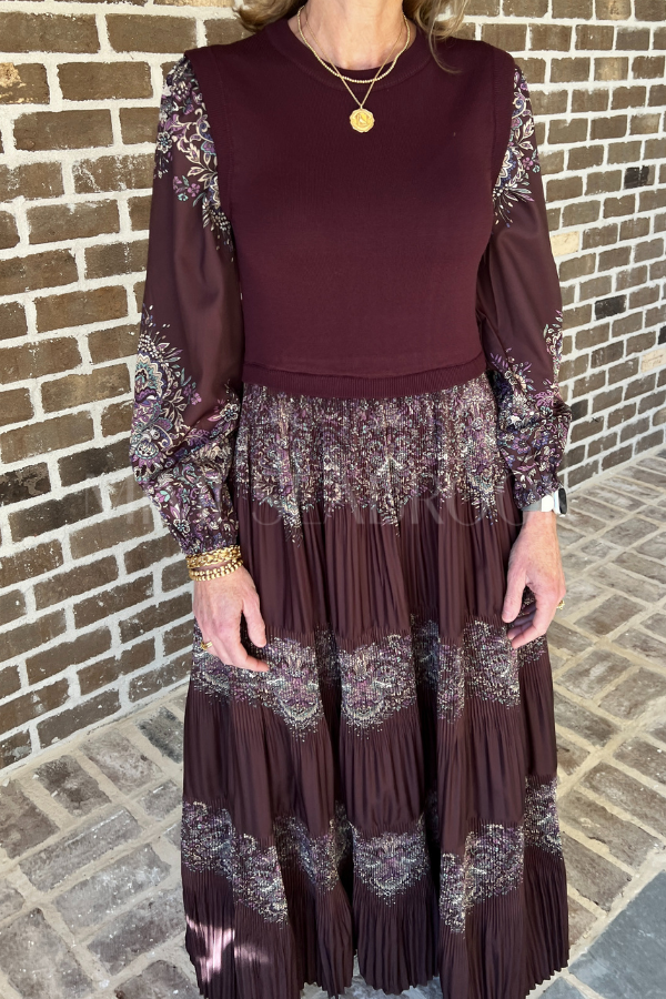 Beth Ann dress, burgundy