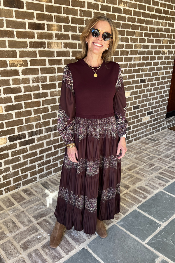 Beth Ann dress, burgundy