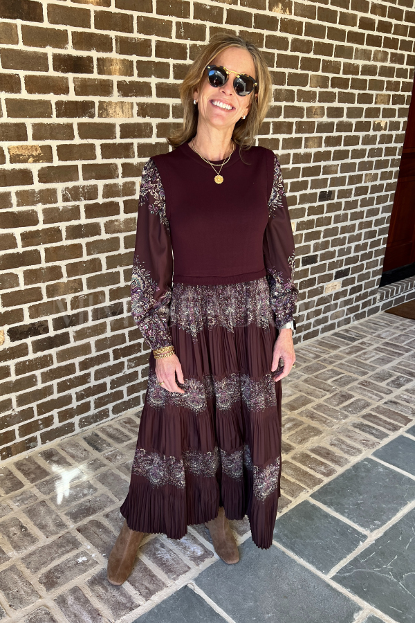 Beth Ann dress, burgundy