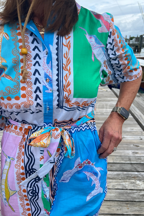 Bimini Dress by King + Pitt, conch republic print (pre-order)