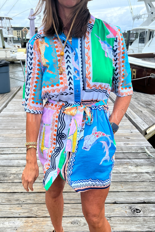 Bimini Dress by King + Pitt, conch republic print (pre-order)