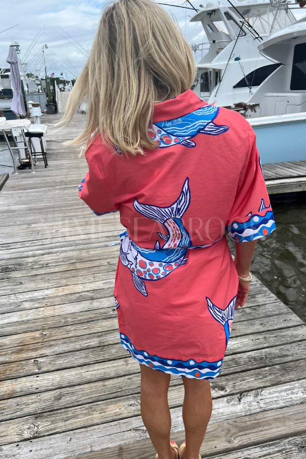 Bimini Dress by King + Pitt, sunset tarpon print