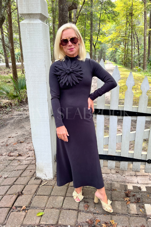Black Flower Maxi Dress by Farm Rio