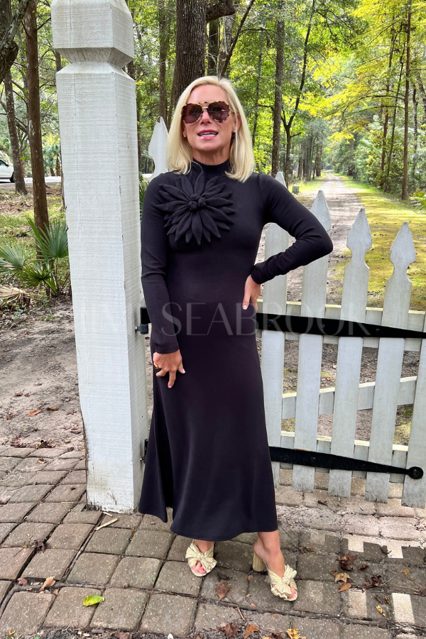 Black Flower Maxi Dress by Farm Rio