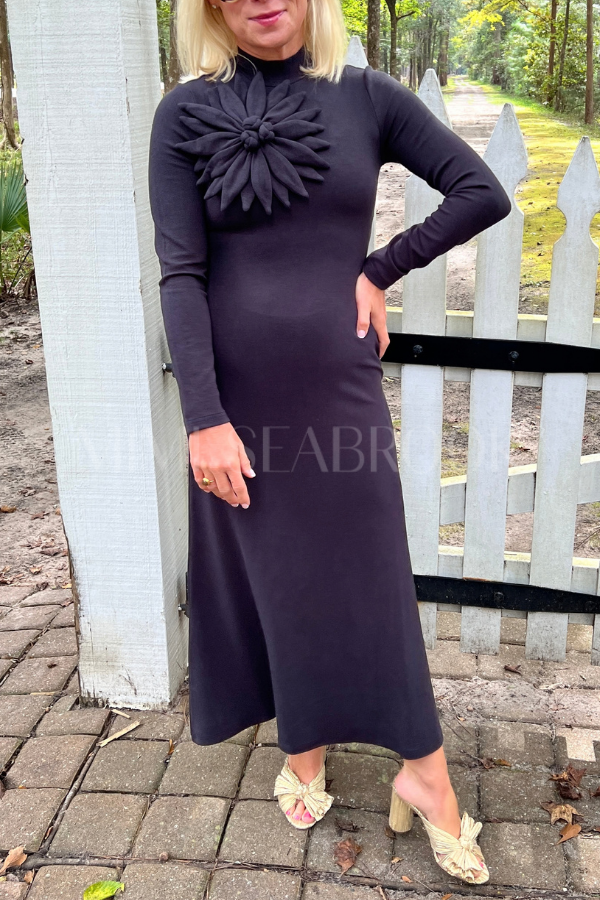 Black Flower Maxi Dress by Farm Rio