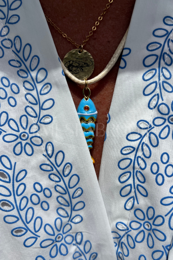 Boyd Fish Necklace, blue