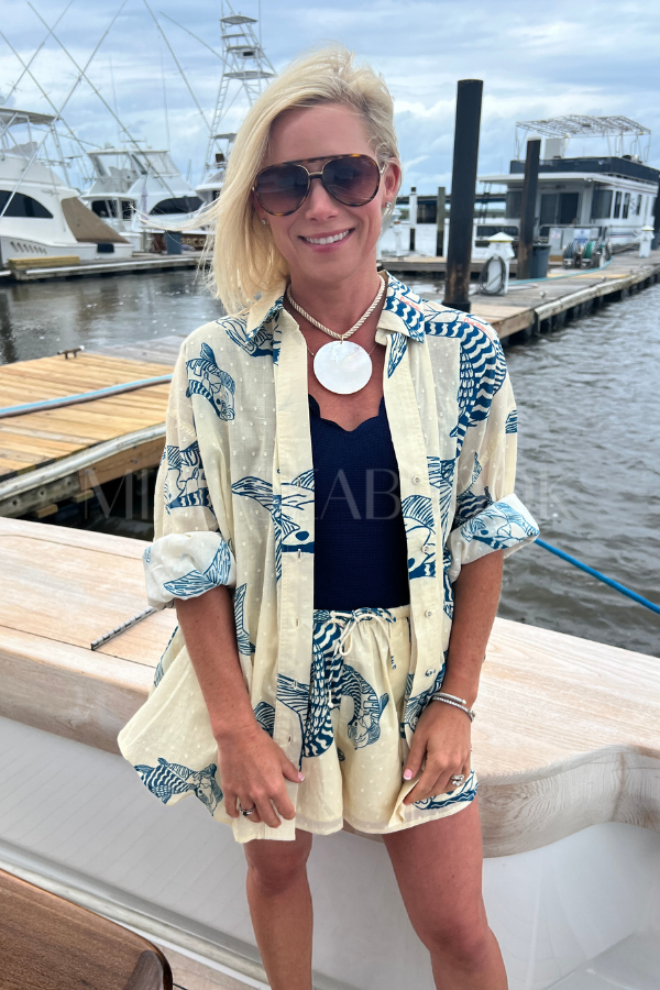 Boyfriend Shirt by King + Pitt, silver king print