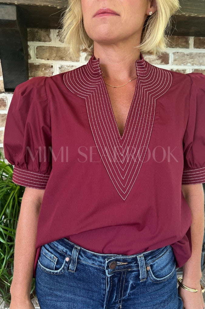 Braswell top, burgundy