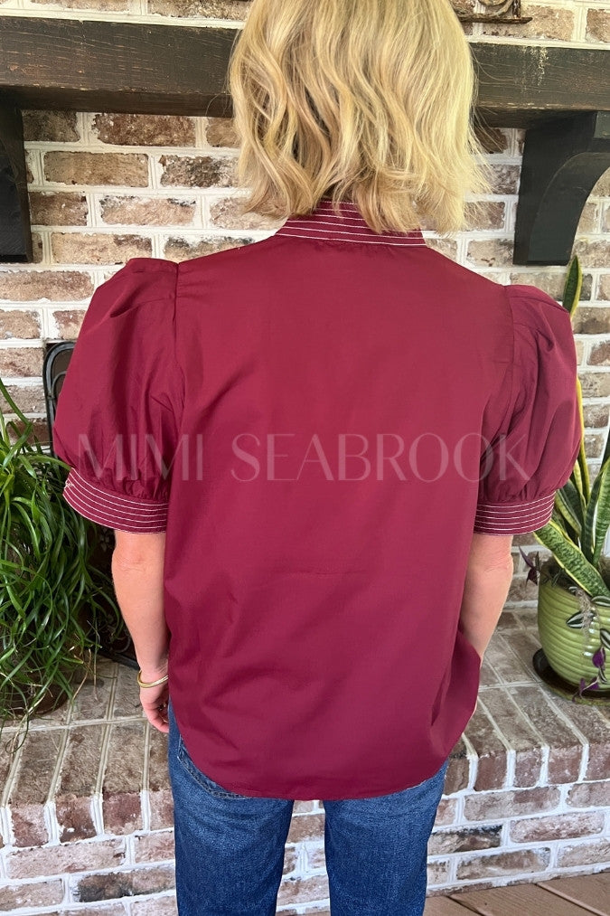 Braswell top, burgundy