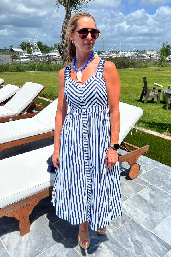 Braven dress, navy white