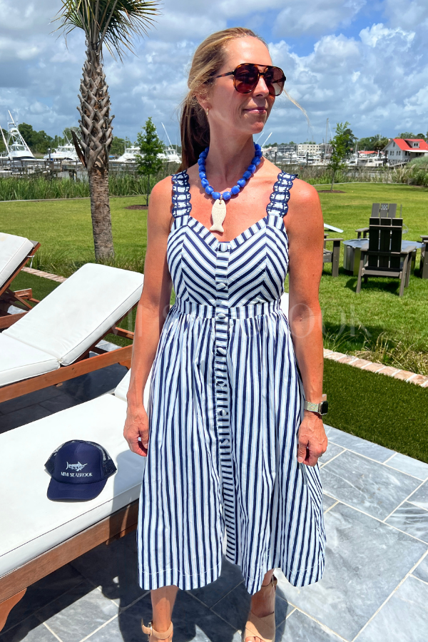 Braven dress, navy white