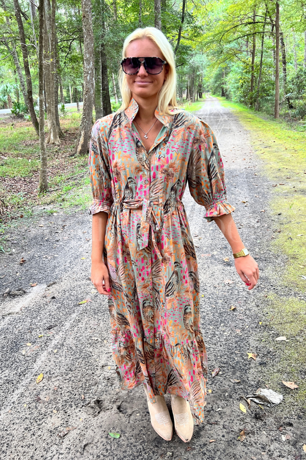 Breas Dress, wing print