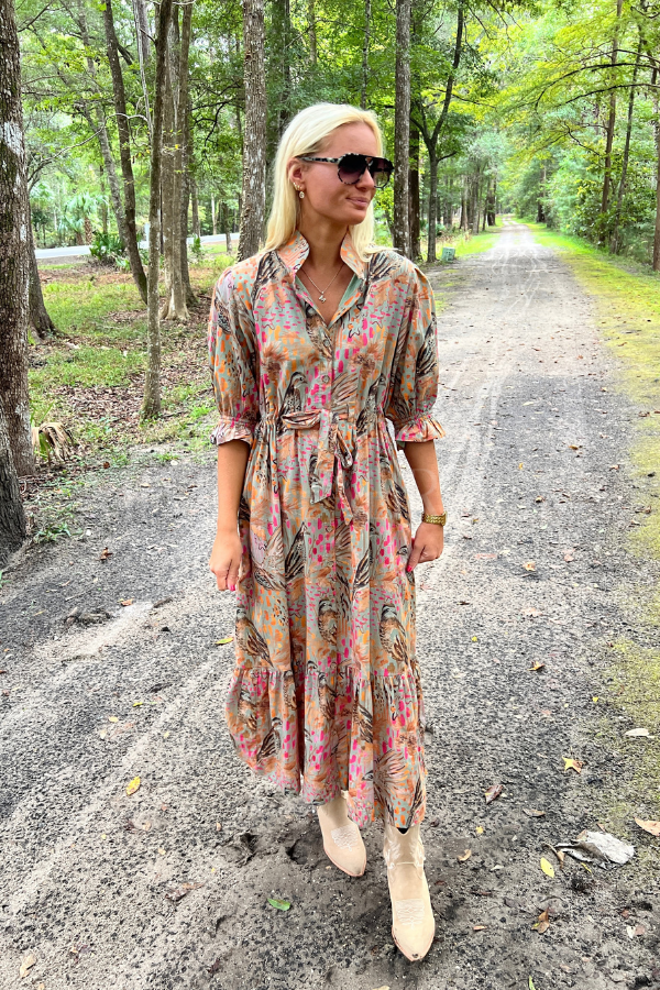 Breas Dress, wing print