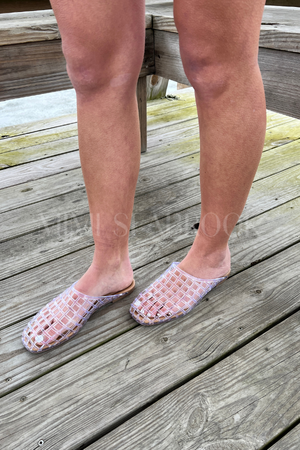 Bridgett slip-on jelly sandals, clear