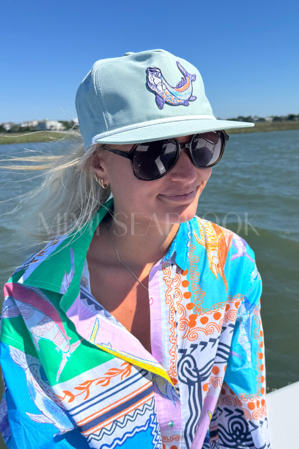 Bulls Bay Tarpon Hat x King + Pitt, White/Navy