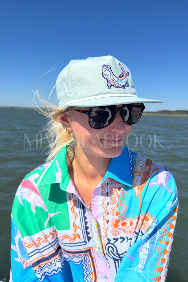 Bulls Bay Tarpon Hat x King + Pitt, White/Navy