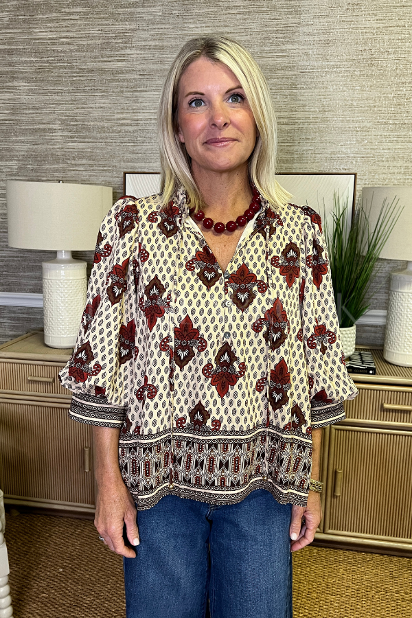 Burkett top, brown