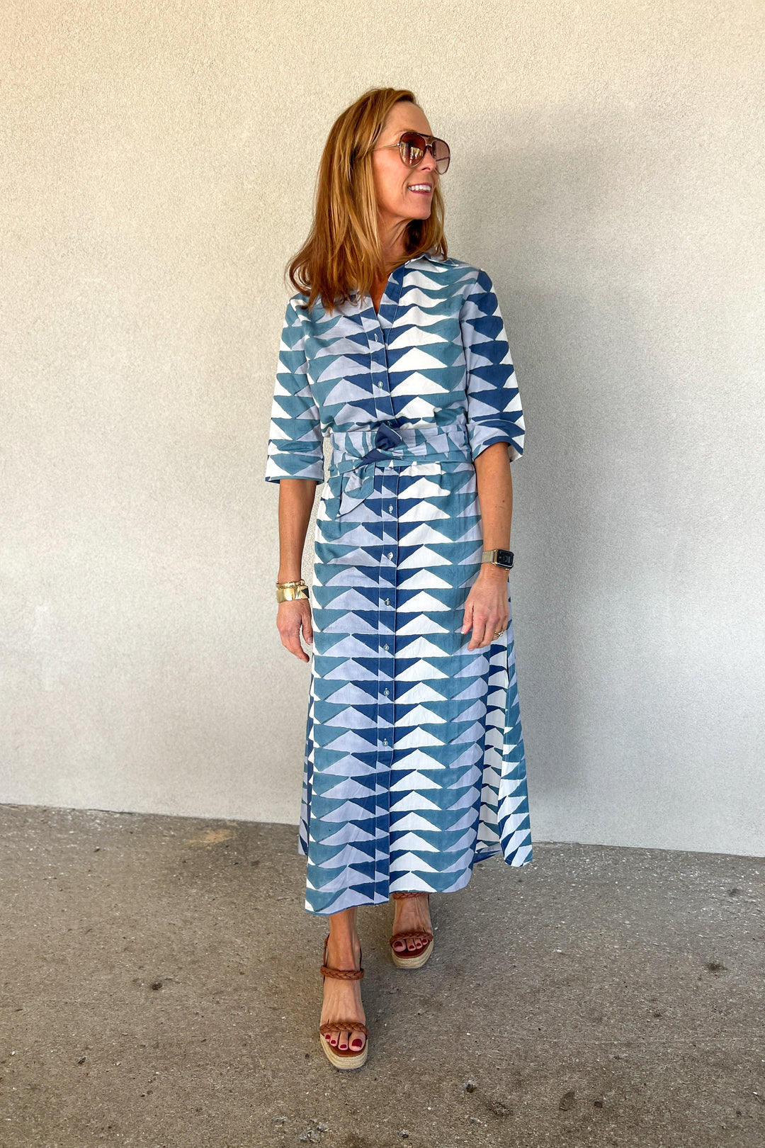 Abington dress, blue ocean