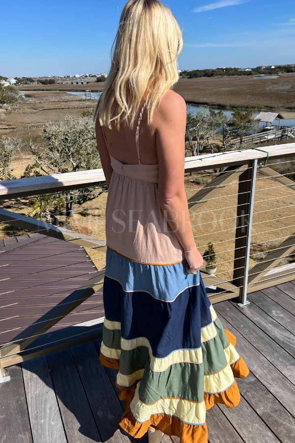Colored Mix Pleated Maxi Dress by Farm Rio
