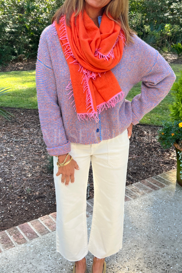 Cagle cashmere scarf, orange pink