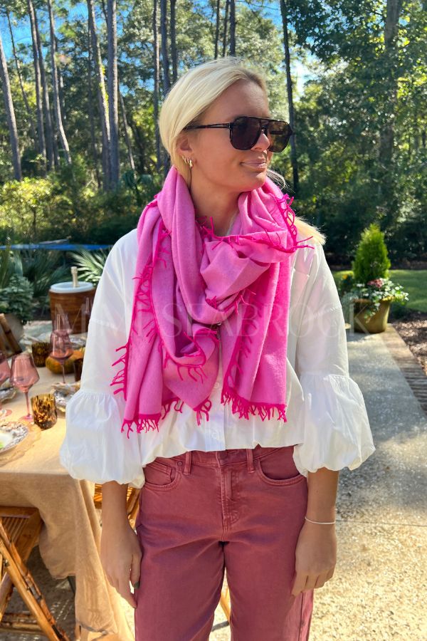 Cagle cashmere scarf, pink dark pink