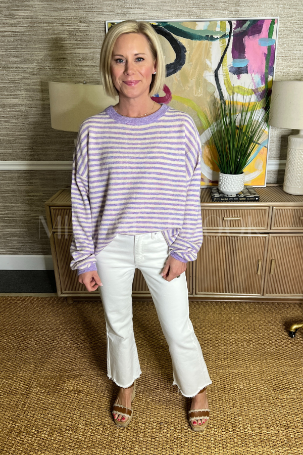 Carley knit sweater, lavender