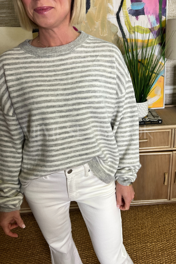 Carley knit sweater, light grey