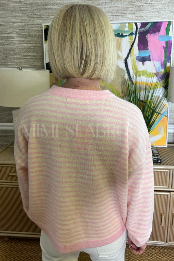 Carley knit sweater, pink