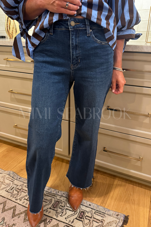 Carli wide leg jeans, dark denim