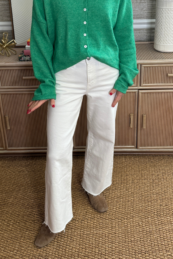 Carli wide leg jeans, white