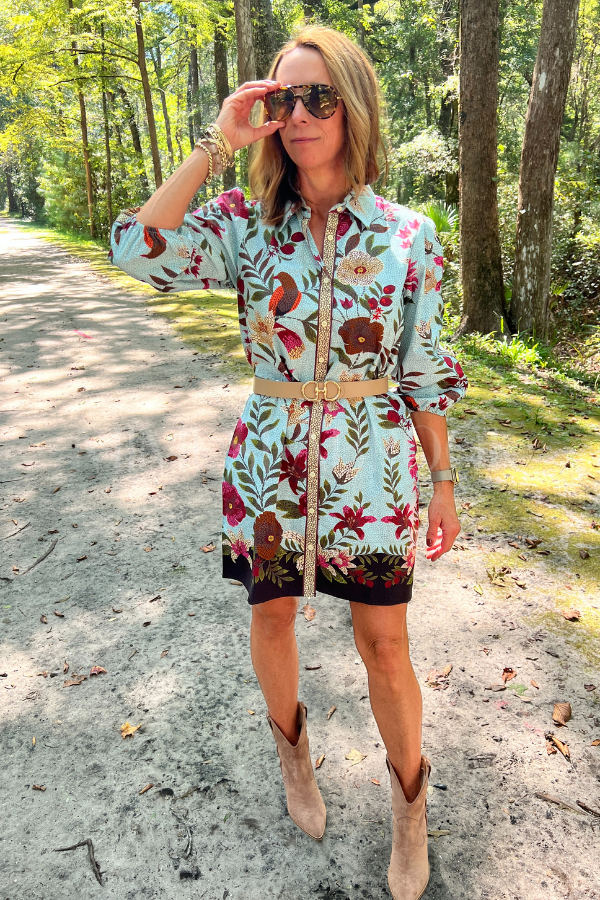 Carlisle dress, opal mosaic print