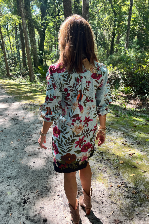 Carlisle dress, opal mosaic print