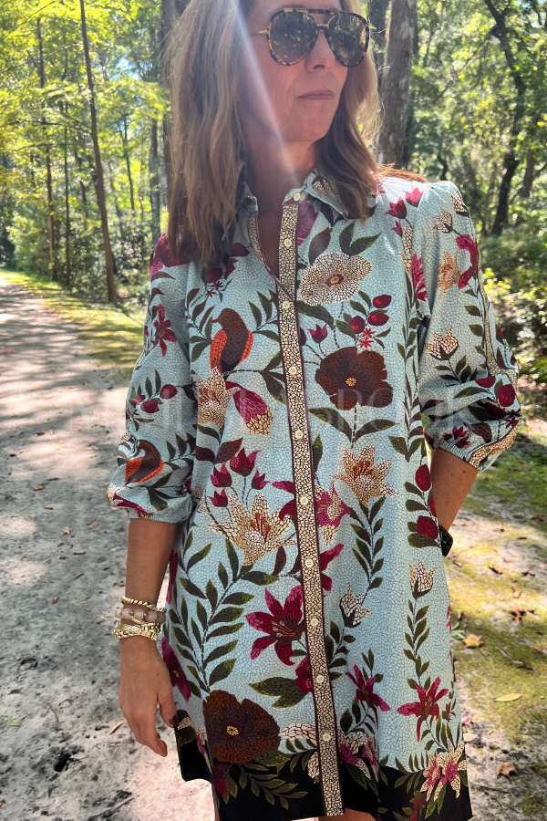 Carlisle dress, opal mosaic print