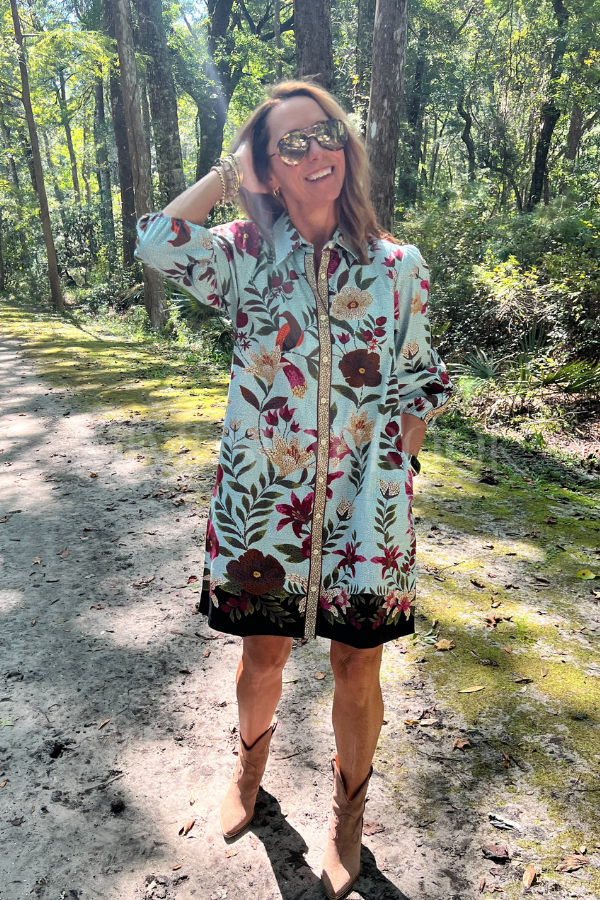 Carlisle dress, opal mosaic print