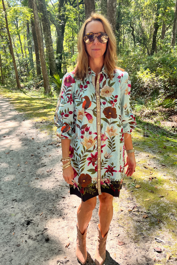 Carlisle dress, opal mosaic print