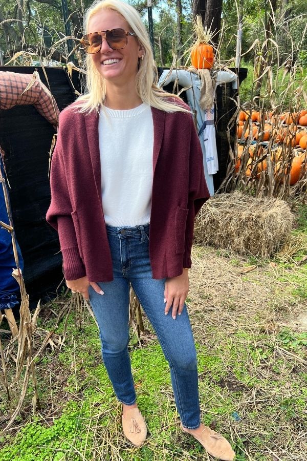 Carlton sweater, burgundy