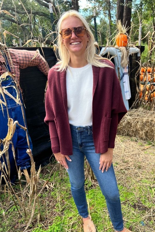 Carlton sweater, burgundy