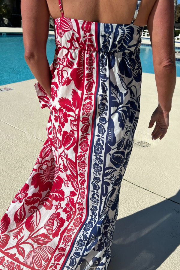 Cashew and Birds Long Dress by Farm Rio